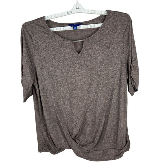 Apt. 9 Womens Size XXL Rose Gold Twist Front Top - Picture 1 of 9